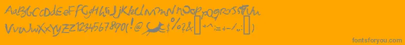 Foxgrunge-Schriftart – Graue Schriften auf orangefarbenem Hintergrund