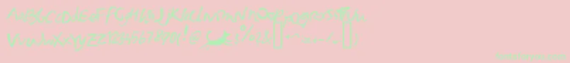 Foxgrunge-Schriftart – Grüne Schriften auf rosa Hintergrund