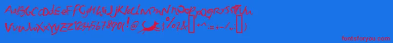 Foxgrunge Font – Red Fonts on Blue Background