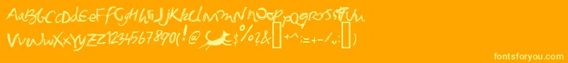 Foxgrunge-Schriftart – Gelbe Schriften auf orangefarbenem Hintergrund