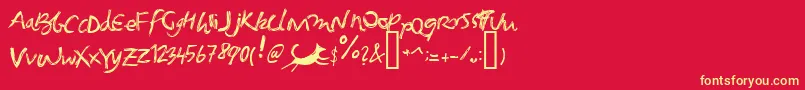 Foxgrunge Font – Yellow Fonts on Red Background