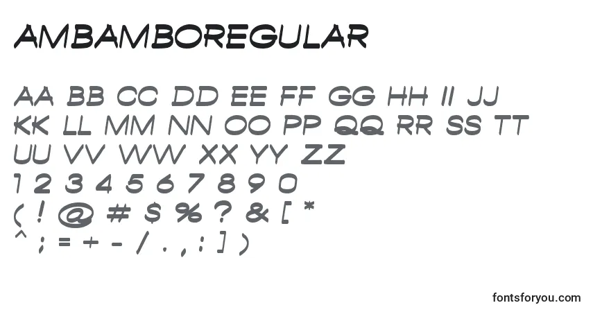 AmbamboRegularフォント–アルファベット、数字、特殊文字