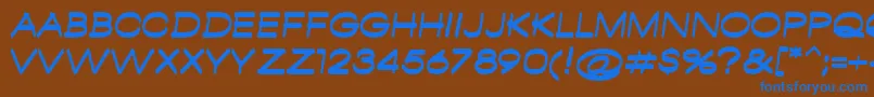 AmbamboRegular-Schriftart – Blaue Schriften auf braunem Hintergrund