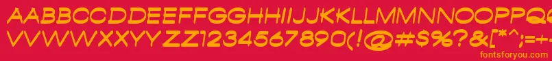 フォントAmbamboRegular – 赤い背景にオレンジの文字