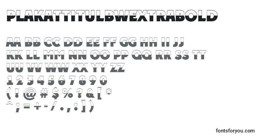 PlakattitulbwExtrabold-fontti – aakkoset, numerot, erikoismerkit