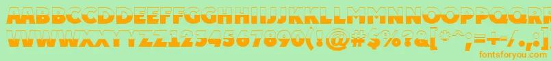 PlakattitulbwExtrabold-Schriftart – Orangefarbene Schriften auf grünem Hintergrund