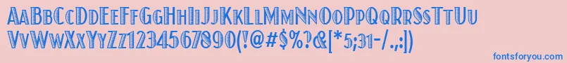 JuanitaxiloitccdTt Font – Blue Fonts on Pink Background