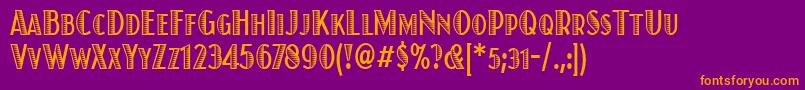 Fonte JuanitaxiloitccdTt – fontes laranjas em um fundo violeta