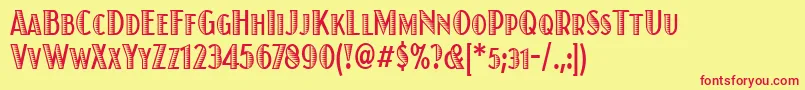 JuanitaxiloitccdTt Font – Red Fonts on Yellow Background
