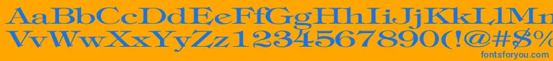 TiffanyNormalEx Font – Blue Fonts on Orange Background