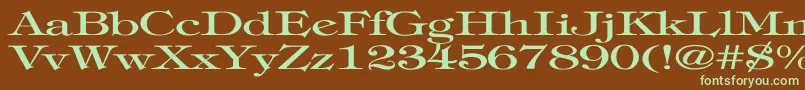 TiffanyNormalEx Font – Green Fonts on Brown Background