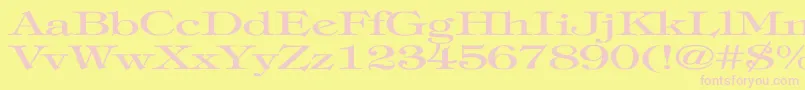 TiffanyNormalEx Font – Pink Fonts on Yellow Background