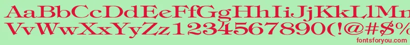 TiffanyNormalEx Font – Red Fonts on Green Background