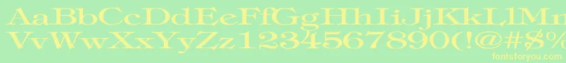 TiffanyNormalEx Font – Yellow Fonts on Green Background