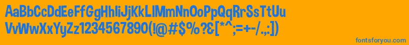 DimboRegular Font – Blue Fonts on Orange Background