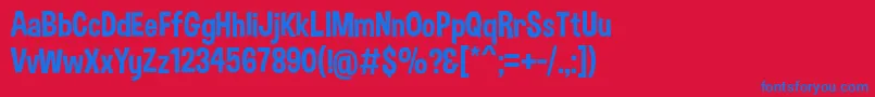 DimboRegular Font – Blue Fonts on Red Background