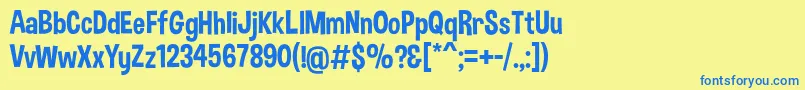 DimboRegular Font – Blue Fonts on Yellow Background