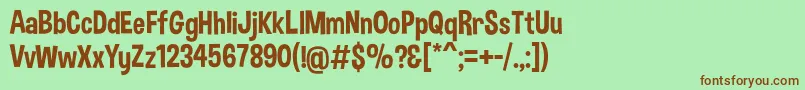 DimboRegular Font – Brown Fonts on Green Background