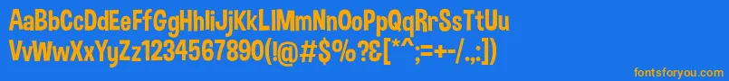 DimboRegular Font – Orange Fonts on Blue Background