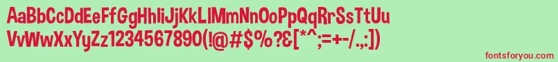 DimboRegular Font – Red Fonts on Green Background