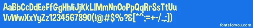 DimboRegular Font – Yellow Fonts on Blue Background