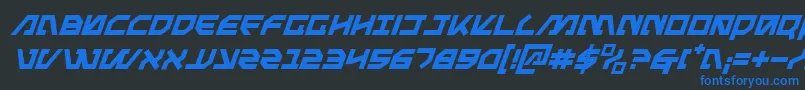 MetalStormItalic Font – Blue Fonts on Black Background