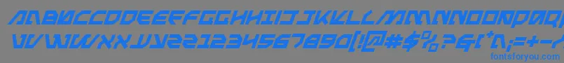 MetalStormItalic Font – Blue Fonts on Gray Background