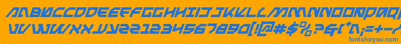 MetalStormItalic Font – Blue Fonts on Orange Background