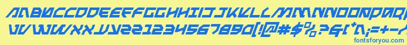 MetalStormItalic Font – Blue Fonts on Yellow Background