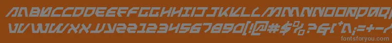 フォントMetalStormItalic – 茶色の背景に灰色の文字
