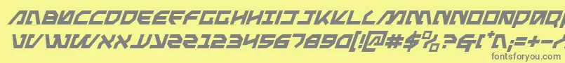 MetalStormItalic Font – Gray Fonts on Yellow Background