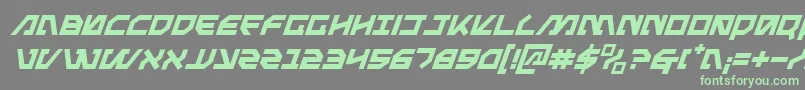 MetalStormItalic Font – Green Fonts on Gray Background