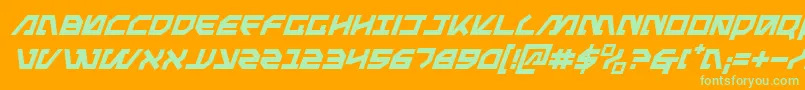 MetalStormItalic Font – Green Fonts on Orange Background