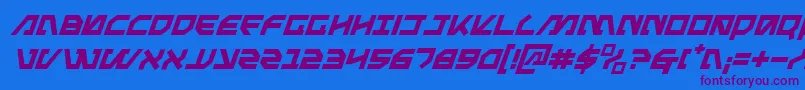 MetalStormItalic Font – Purple Fonts on Blue Background