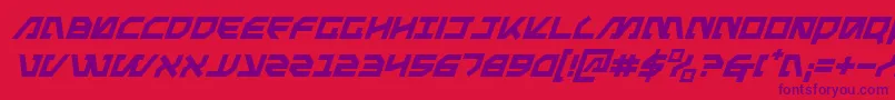 Police MetalStormItalic – polices violettes sur fond rouge