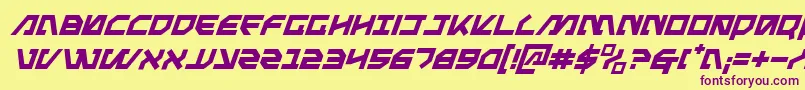 MetalStormItalic Font – Purple Fonts on Yellow Background