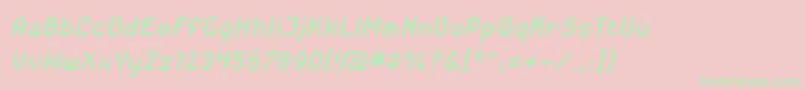 DisposabledroidBbItalic-Schriftart – Grüne Schriften auf rosa Hintergrund