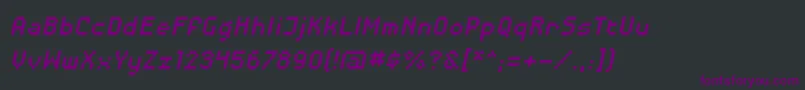 Шрифт DisposabledroidBbItalic – фиолетовые шрифты на чёрном фоне
