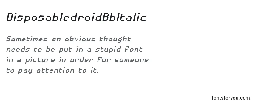 DisposabledroidBbItalic Font