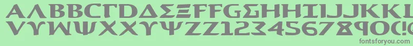 Fonte Aegis1e – fontes cinzas em um fundo verde