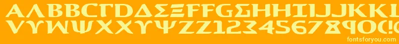 Aegis1e Font – Yellow Fonts on Orange Background