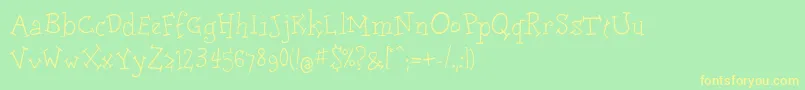 フォントDoloreslightc – 黄色の文字が緑の背景にあります