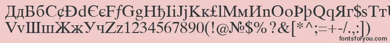 フォントIntouristiqua – ピンクの背景に黒い文字