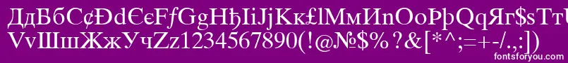 フォントIntouristiqua – 紫の背景に白い文字