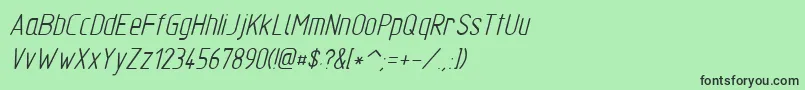 フォントTgl310342 – 緑の背景に黒い文字