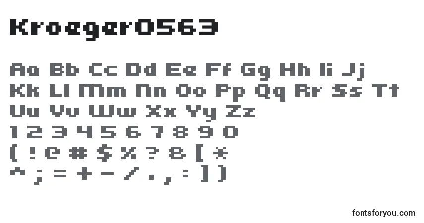 A fonte Kroeger0563 – alfabeto, números, caracteres especiais