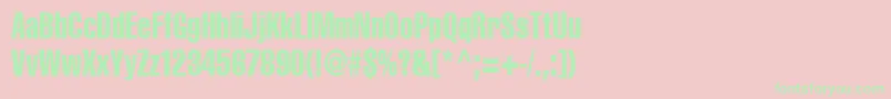 Cyrilliccompressed85 Font – Green Fonts on Pink Background