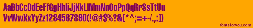 Cyrilliccompressed85 Font – Purple Fonts on Orange Background
