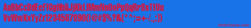 Cyrilliccompressed85 Font – Red Fonts on Blue Background