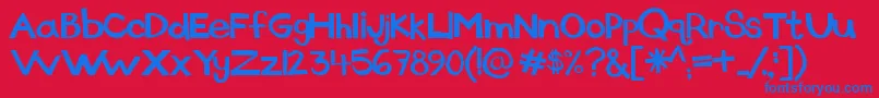 Dingus Font – Blue Fonts on Red Background